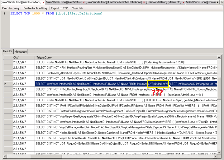 Interface Group Membership SQL Alert TriggerQuery.png